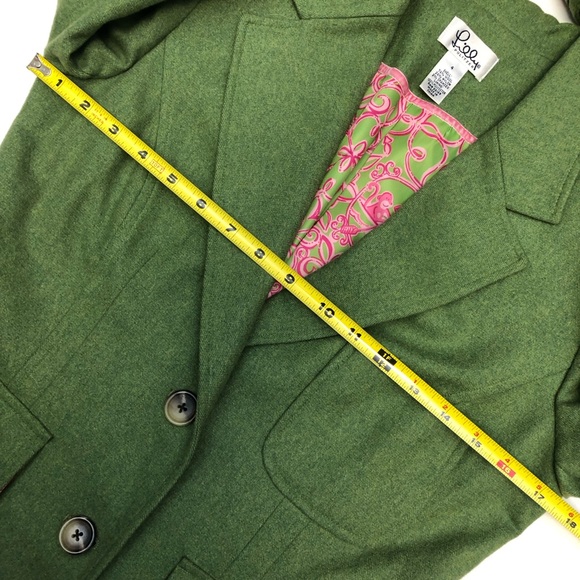 Vintage Lilly Pulitzer Wool Blend Blazer Jacket Green Size 4 - Picture 8 of 13